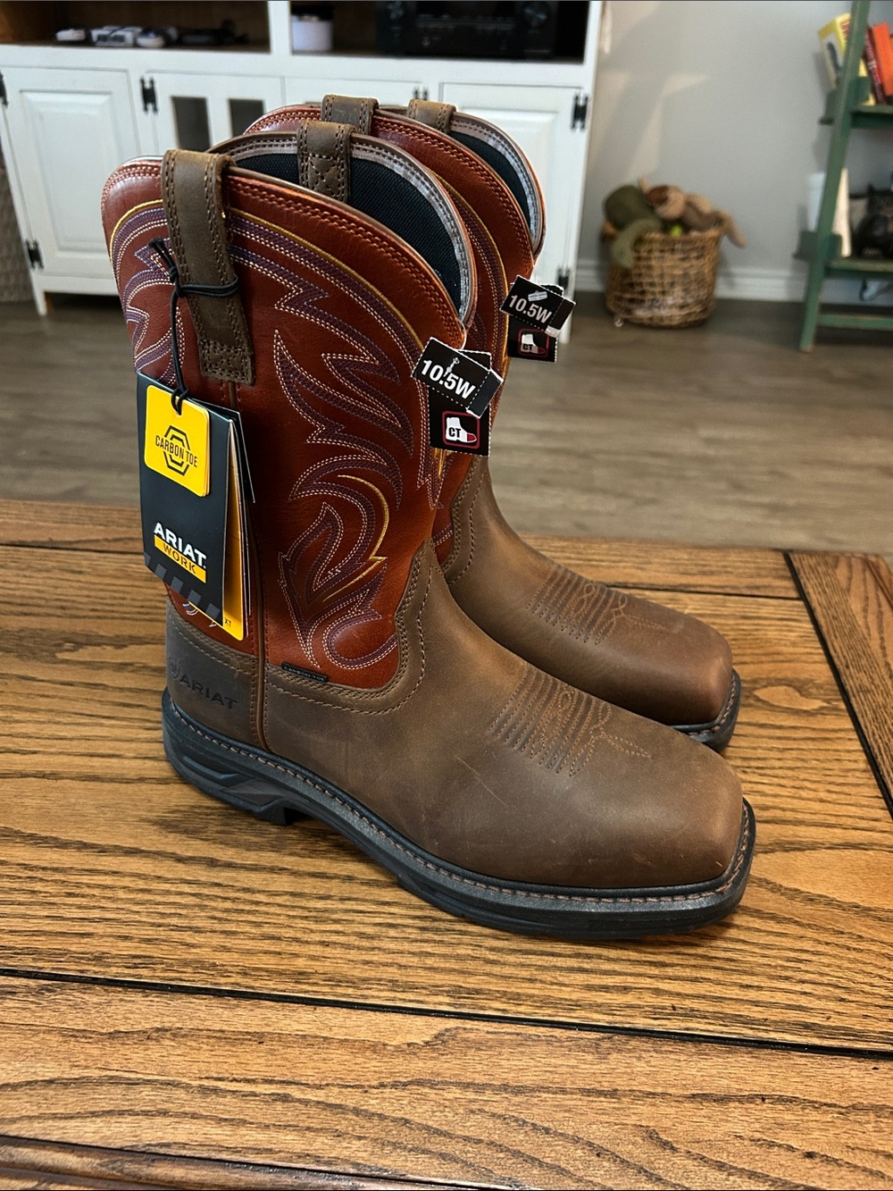 Ariat Brown & Chestnut Western Work Boots - Men's